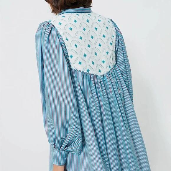 TUCKERNUCK POMANDER PLACE Blue Stripe Juliette Dress NWT Size Large - Picture 4 of 7